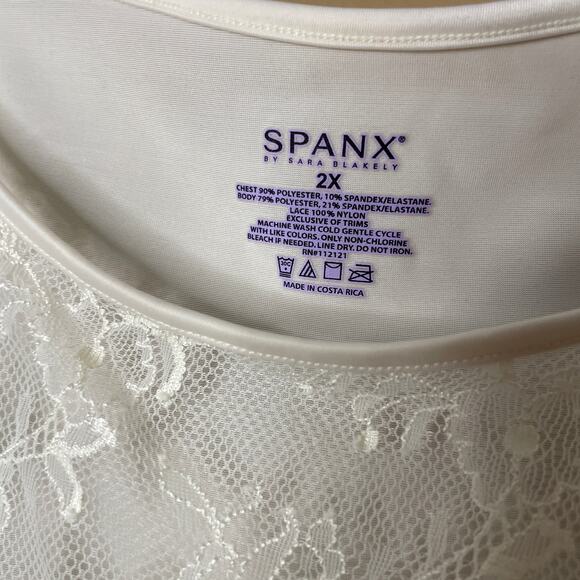 Spanx lace bateau tank top white hide & sleek 2X - Picture 3 of 7